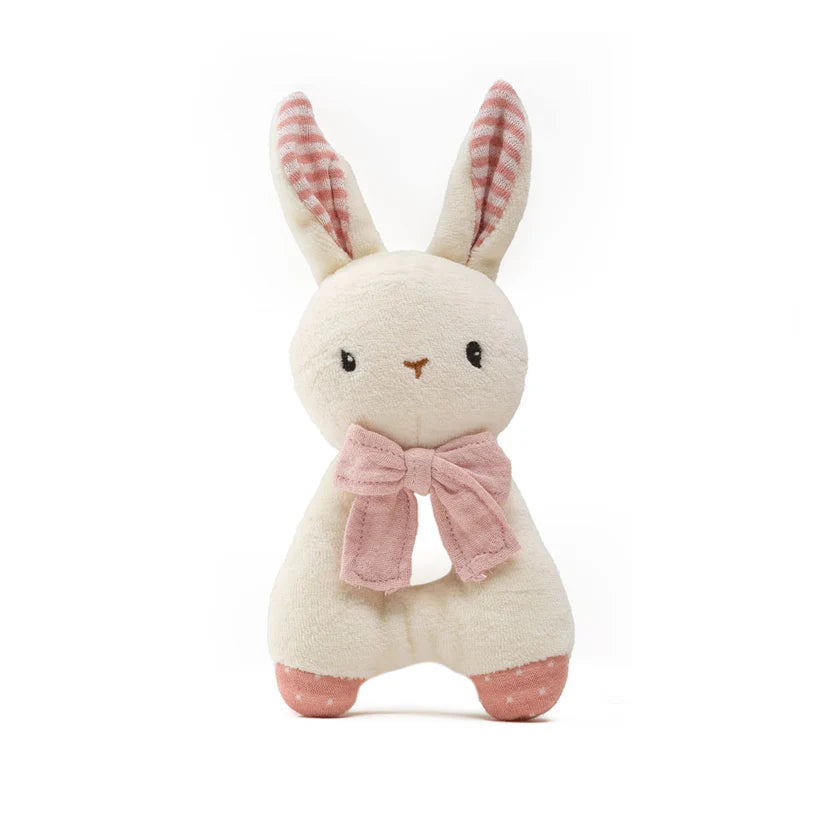 Velour Rabbit Rattle in Pink