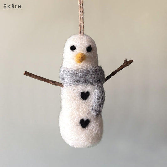 Felt Hanging Snowman Decoration