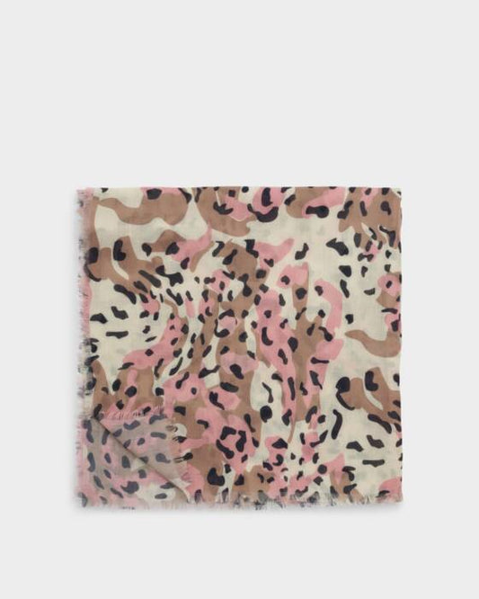 Katie Loxton Tortoiseshell Print Scarf in Taupe, Pink & Brown