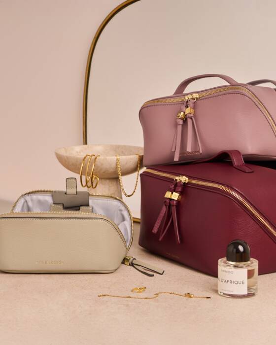 Katie Loxton Soho Medium Makeup And Wash Bag in Taupe