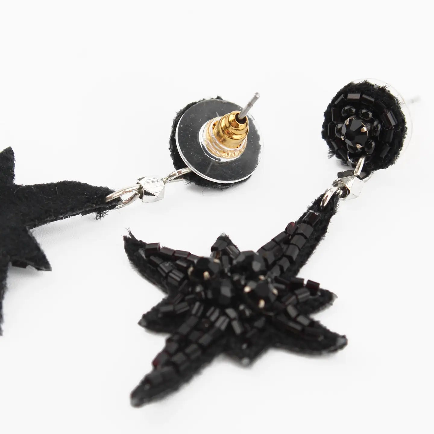 Mini Black Star Earrings