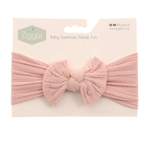 Rose Pink Top Bow Turban Headband