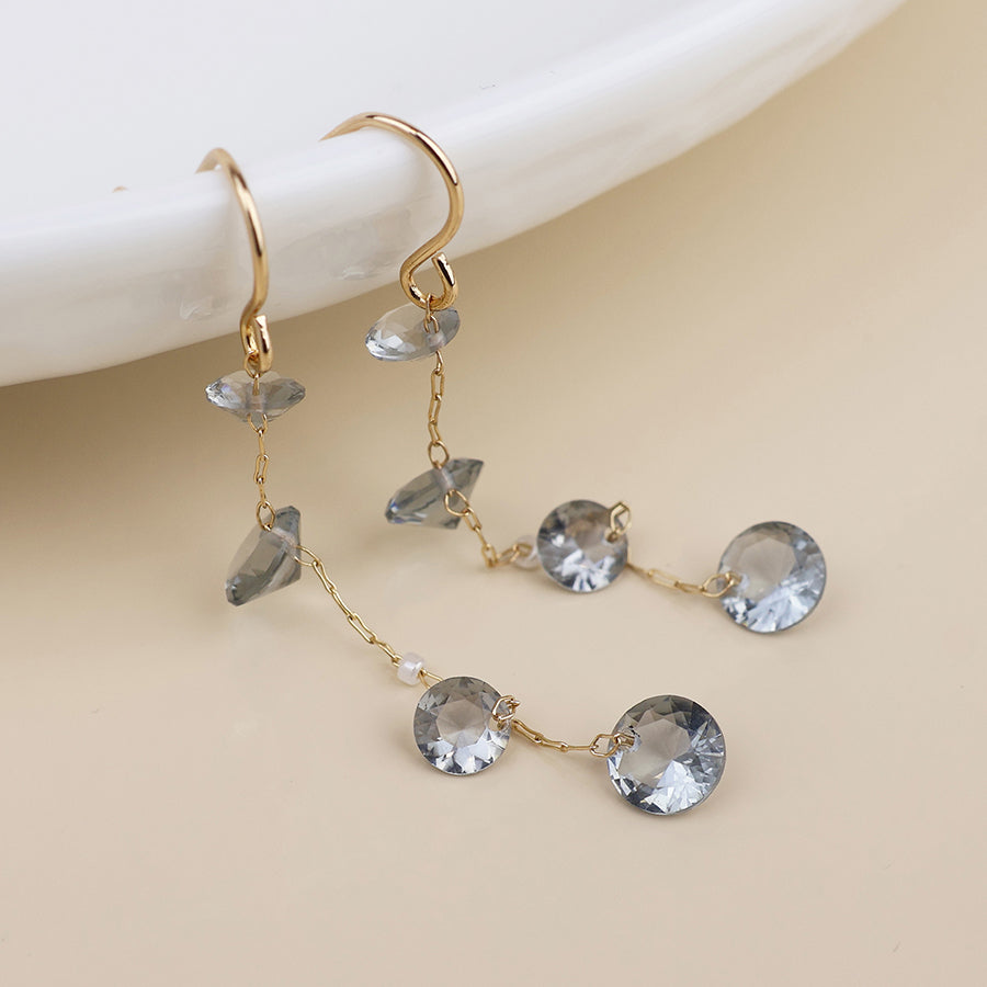 Lyra Crystal Drop Earrings Grey