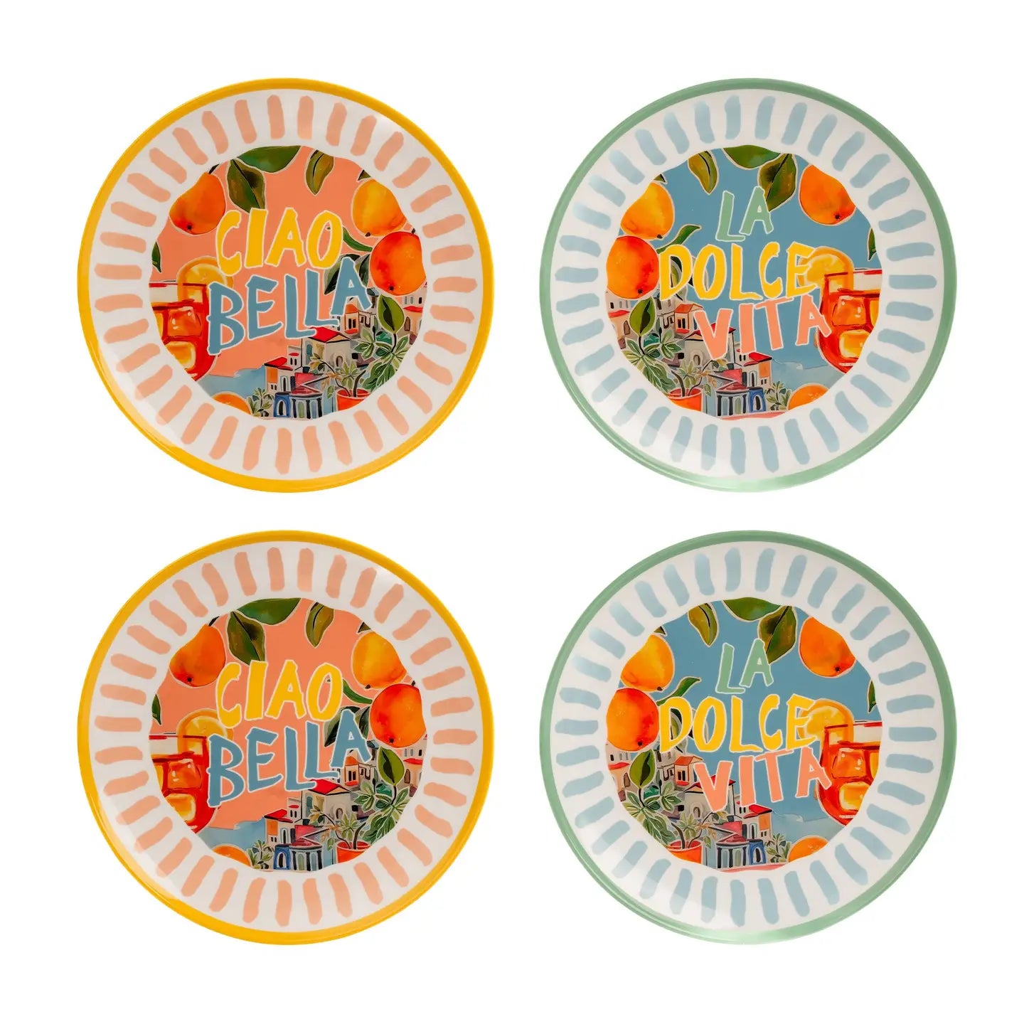 Portofino Decorated Plates Set of 4