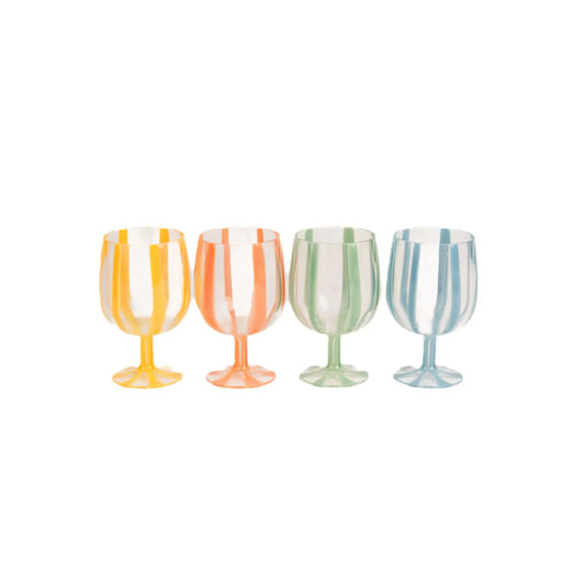 Portofino Stripe Stacking Wine Glasses (set of 4)