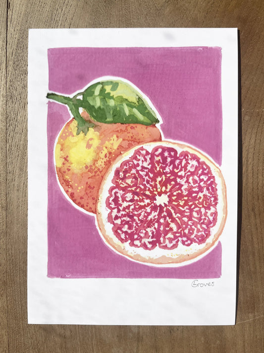 Grapefruit A5 Art Print