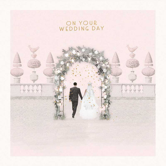 Wedding Day Floral Arch Greetings Card