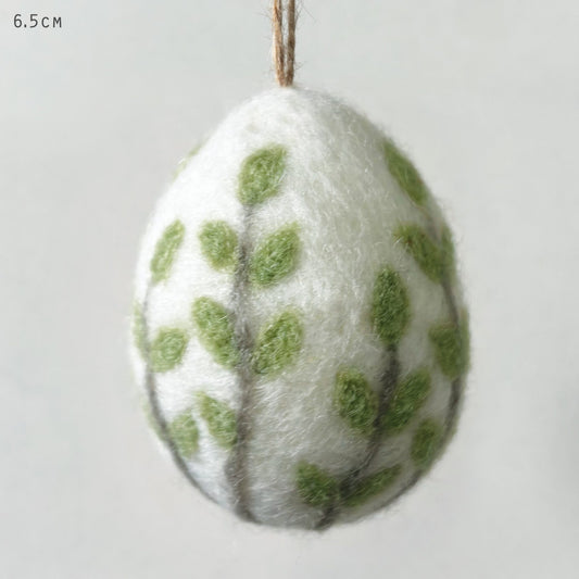 Floral Felt Egg Green