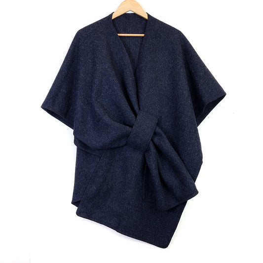 Self Tie Waist Poncho Navy