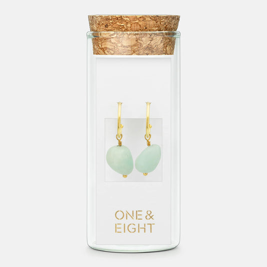 Amazonite Drop Earrings Gold