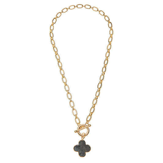 Necklace With Semi Precious Labradorite Stones