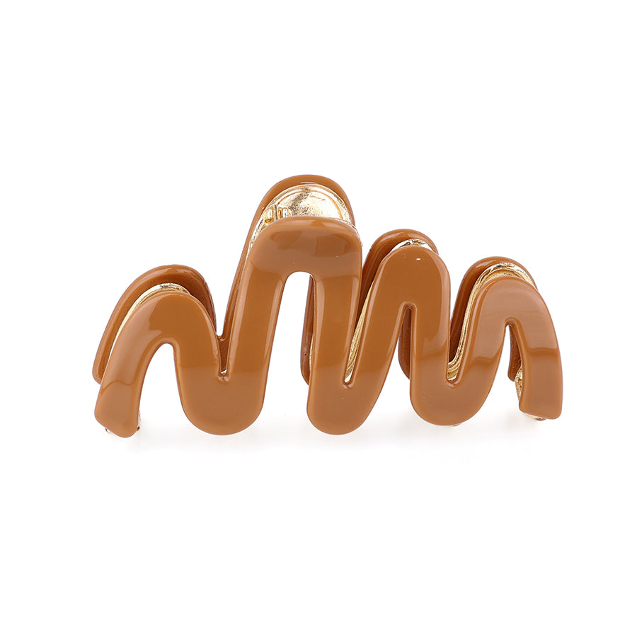 Caramel & Gold Wave Claw Clip