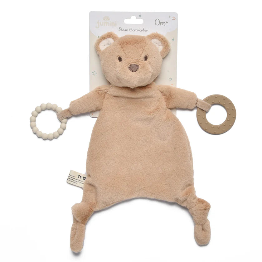 Bear Baby Comforter with Silicone Teething Rings