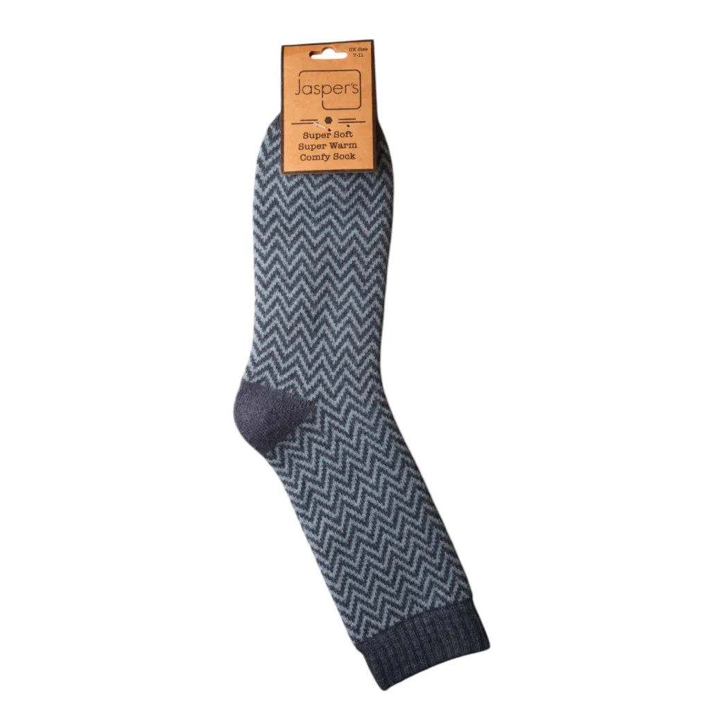 Blue Herringbone Men’s Cosy Socks