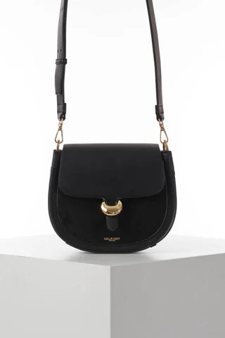 Luella Grey Venetia Black Saddle Crossbody Bag