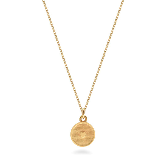 Gold Vermeil Medallion Necklace with Inset Heart