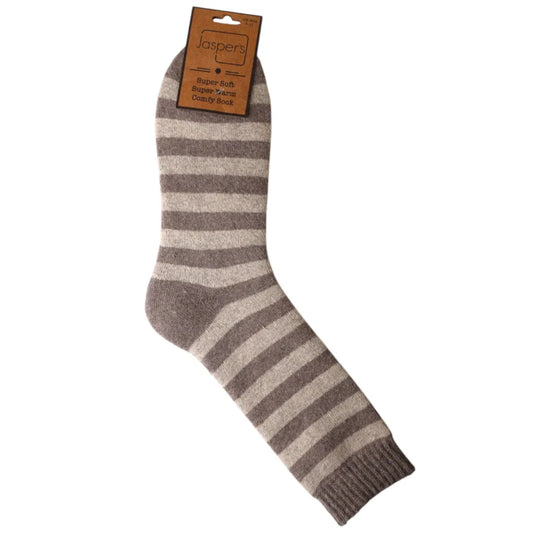 Cappuccino Stripe Men’s Cosy Socks