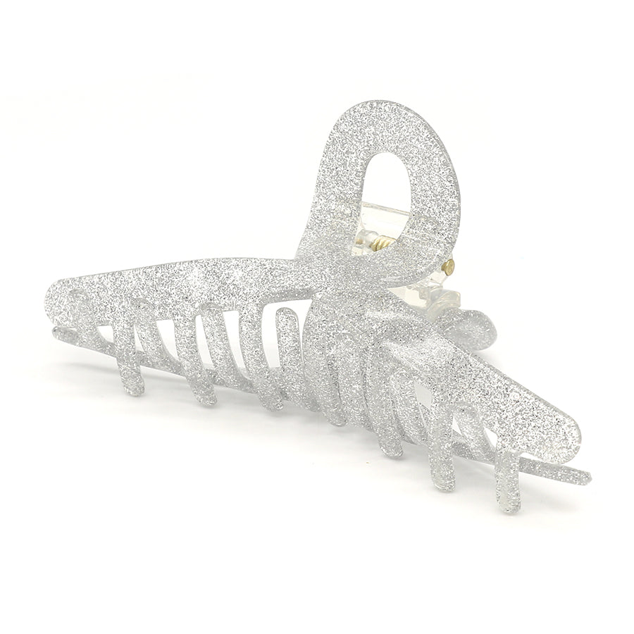 Silver Glitter Claw Clip