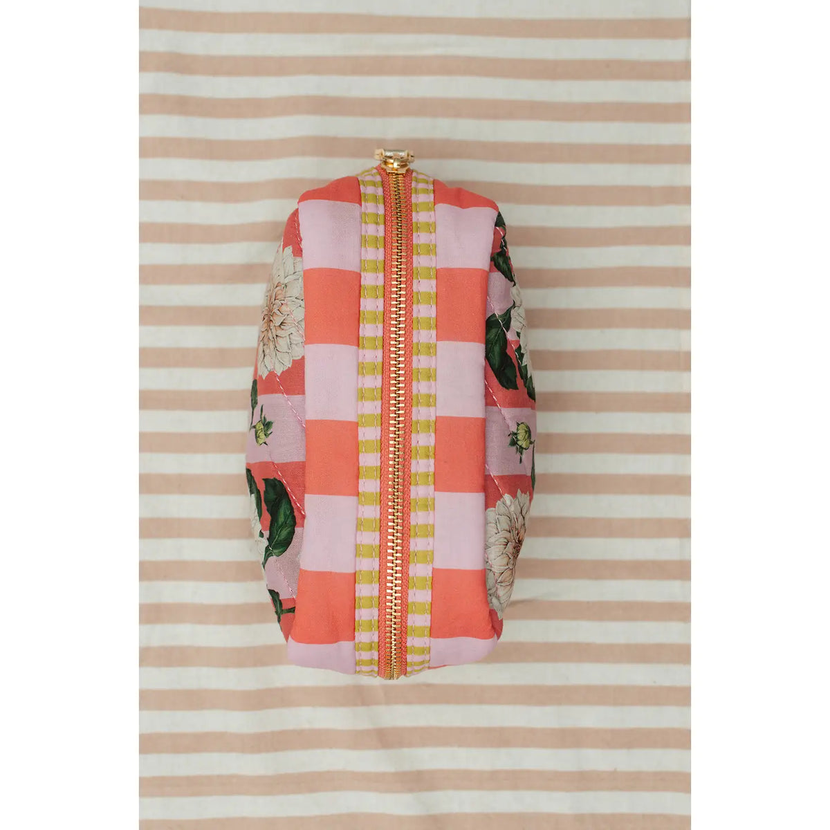 Joy Floral Stripe Cosmetic Bag