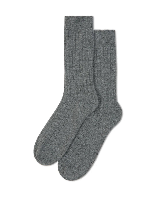 Men’s Cashmere Rib Socks Marl Grey