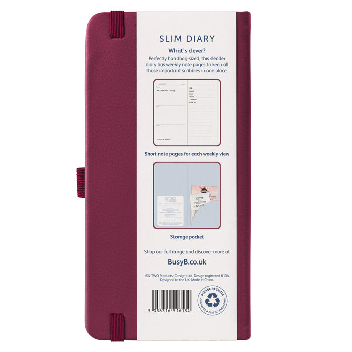 2026 Slim Diary Burgundy