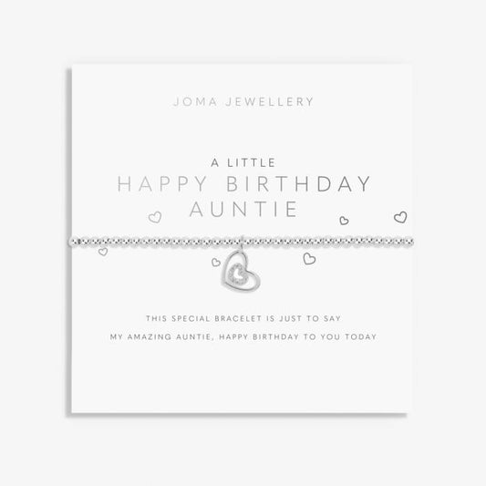 A Little ‘Happy Birthday Auntie’ Bracelet In Silver