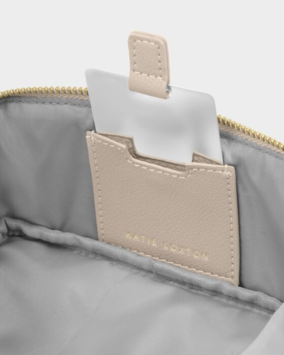 Katie Loxton Fold-Out Mirror Makeup Bag in Oyster