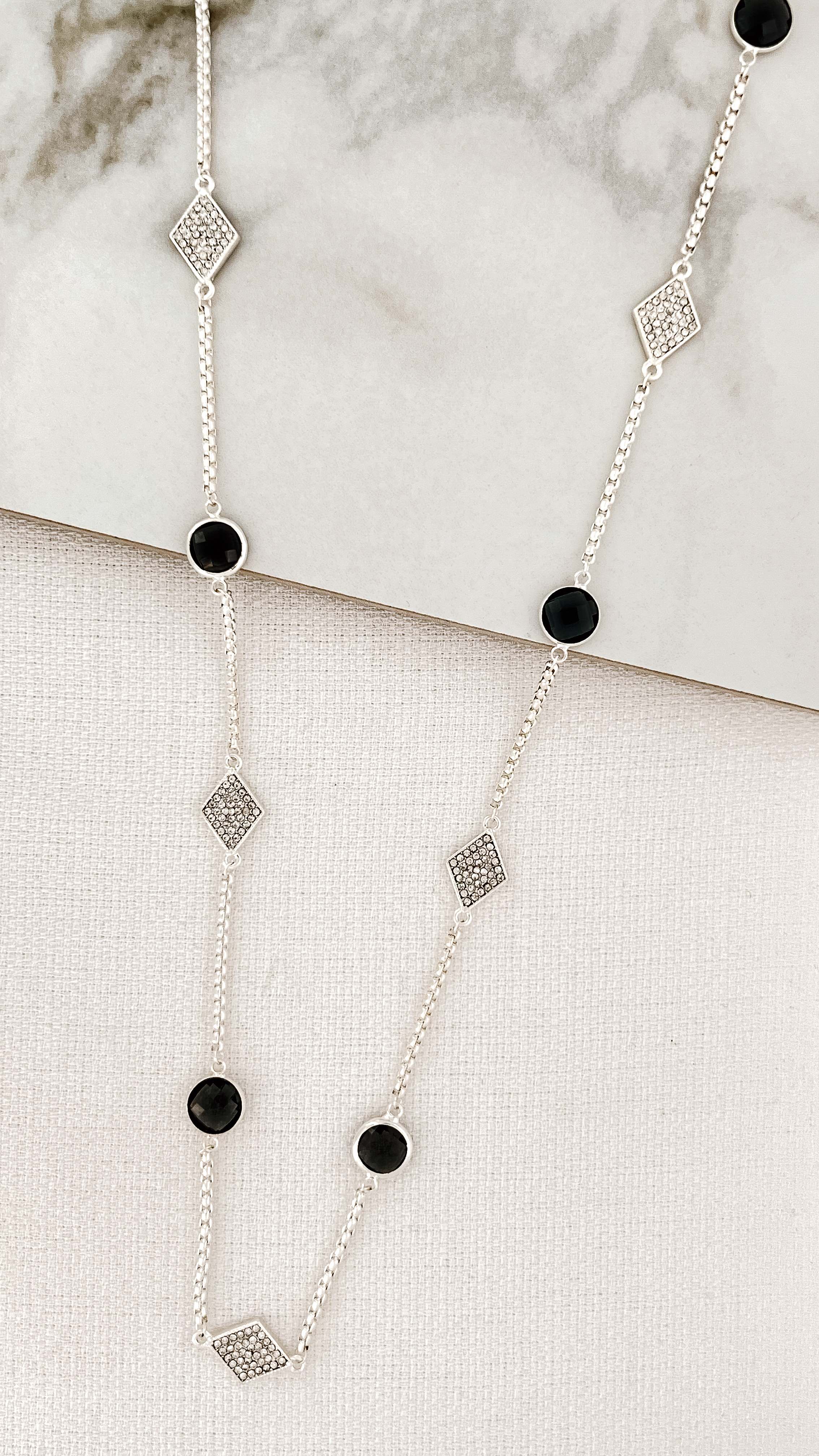Long hotsell crystal necklace