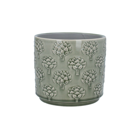 Green Artichoke Medium Stoneware Pot