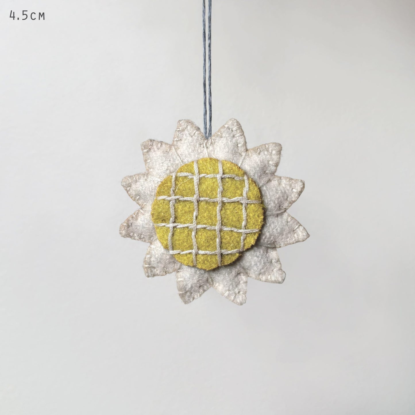 Embroidered Felt Flower Cream