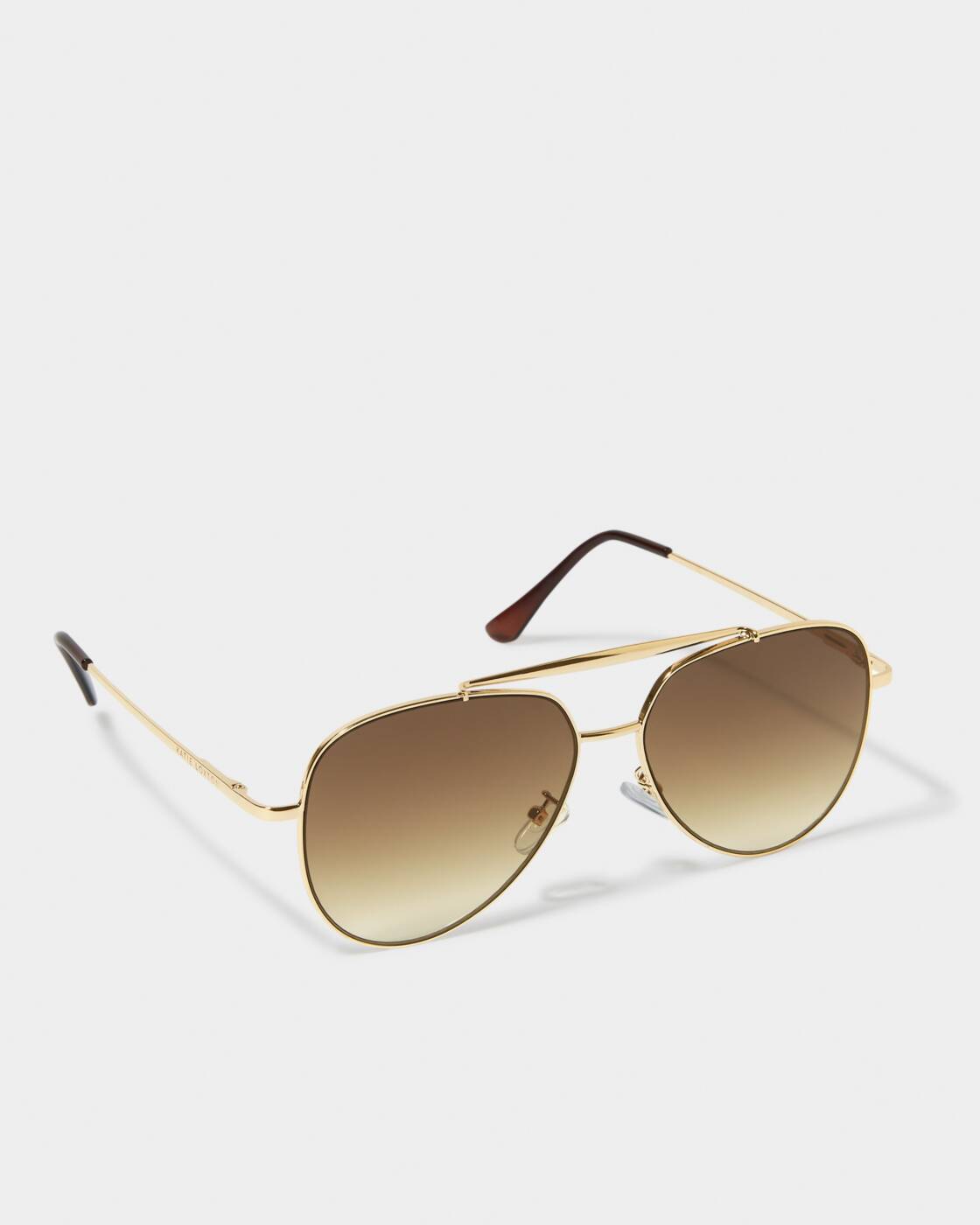 Katie Loxton Bali Aviator Sunglasses in Gold Metal