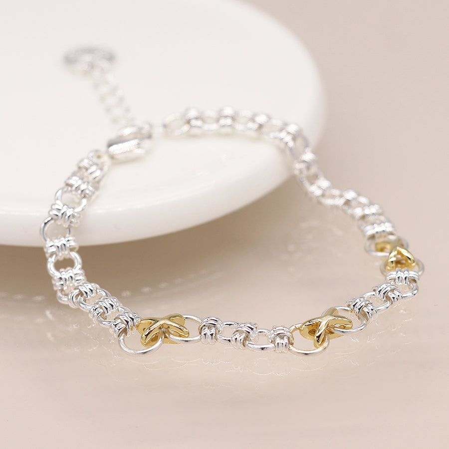 Knots & Crosses Bracelet Gold & Silver