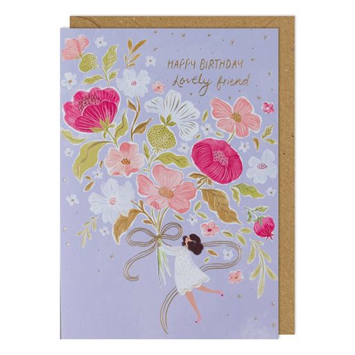 Friend Birthday Flowers Greetings Card