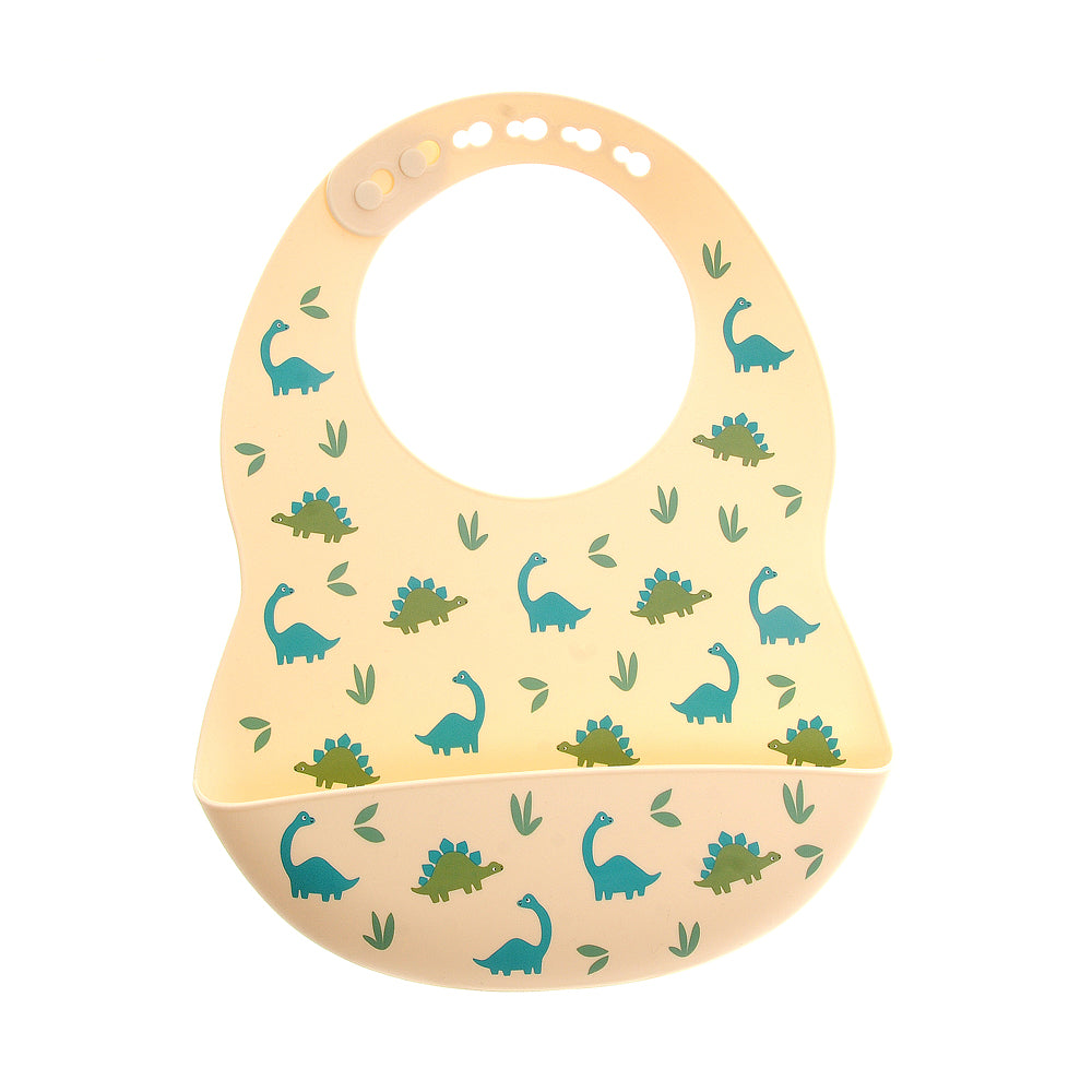 Dinosaur Catch It Silicone Bib