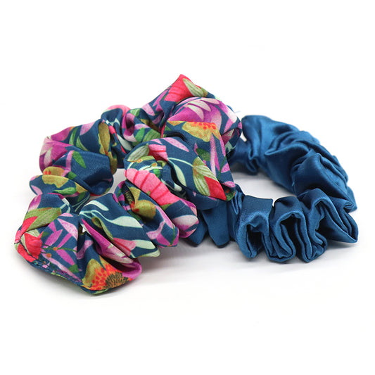 Blue Floral Mix 2 Pack of Scrunchies