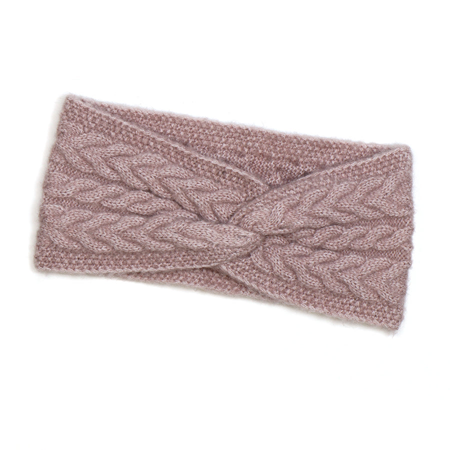 Dusty Pink Cable Knit Cosy Headband