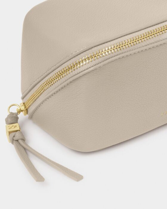 Katie Loxton Fold-Out Mirror Makeup Bag in Oyster