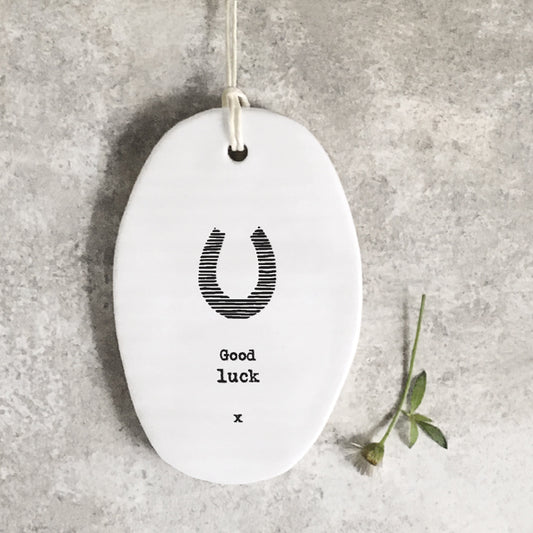 Porcelain Hanger Horseshoe Good Luck