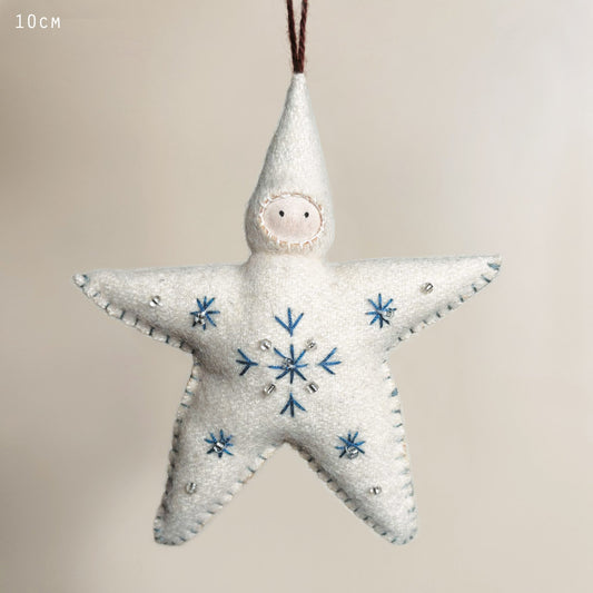 Large Felt Star Baby Cream