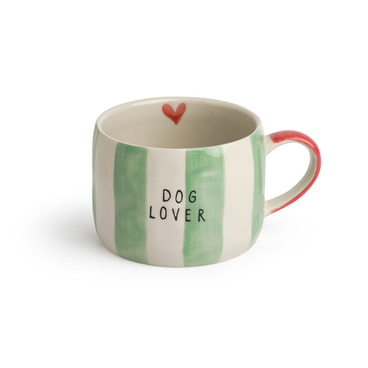 Dog Lover Striped Stoneware Mug