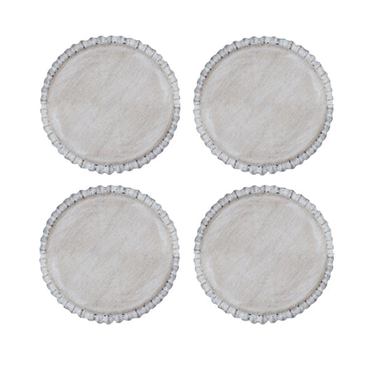 Beaded Mango Coasters Set Of Four White