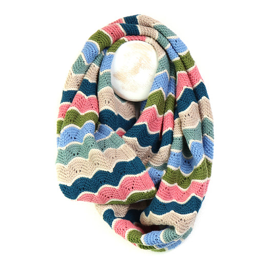 Summer Scallop Knit Multicoloured Snood