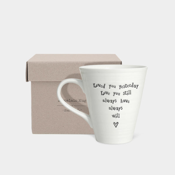 Boxed Porcelain Mug Loved You Yesterday