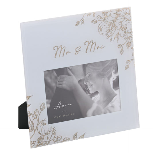 Mr & Mrs Floral Photo Frame 4”x6”