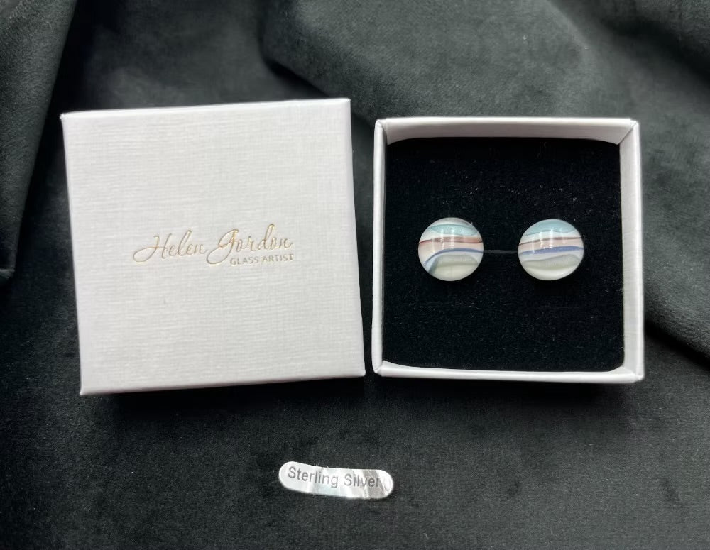 Chic Ripple Glass Circular Stud Earring