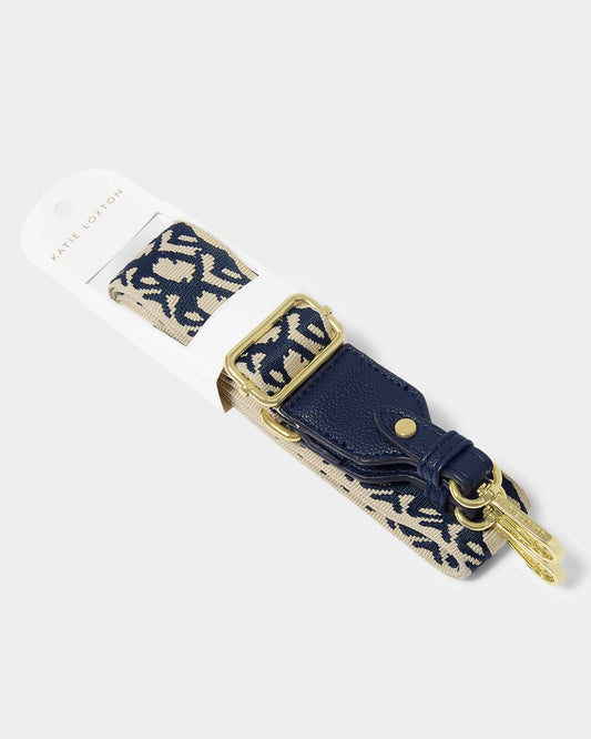 Abstract Canvas Bag Strap Midnight Blue