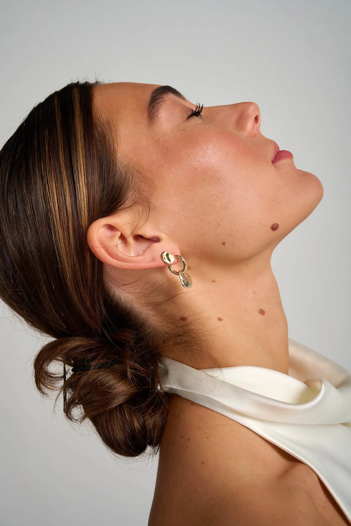 Balance Heart Stud Earrings Gold