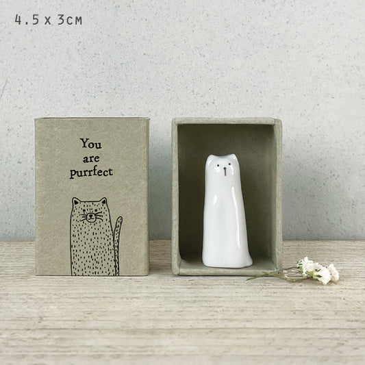 Purrfect Matchbox Porcelain Tall Cat