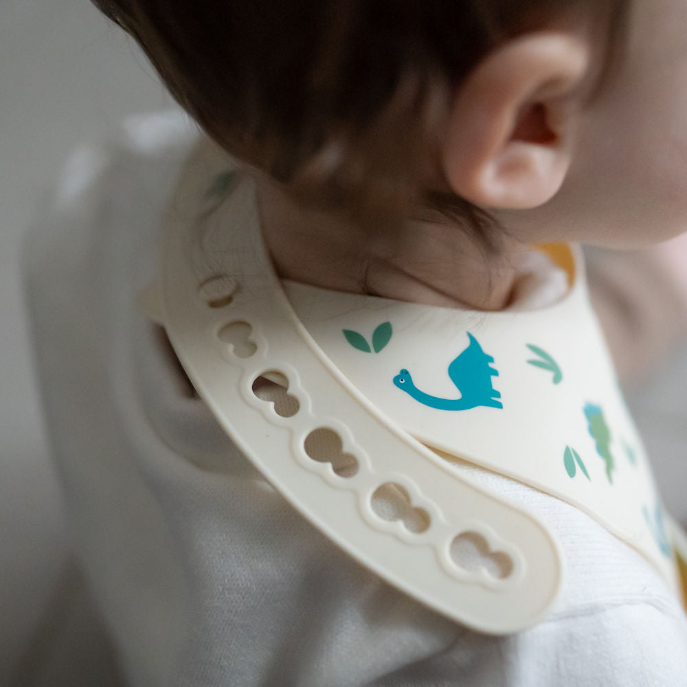 Dinosaur Catch It Silicone Bib