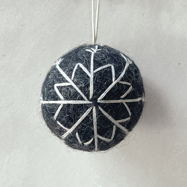Charcoal Felt Hanging Bauble